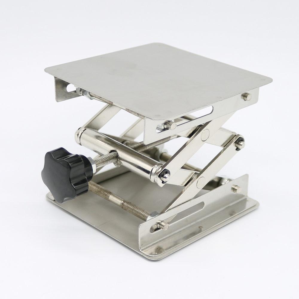 6X6 "נירוסטה מעבדה הרמת פלטפורמות מעבדת מעבדת ג'ק מספריים 150X150X250 מ"מ